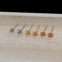 G18K золото простая Ушная Игла DIY держатель аксессуаров 0,9 мм простой гвоздь 4,5 пластина жемчужный держатель иглы для уха 5059