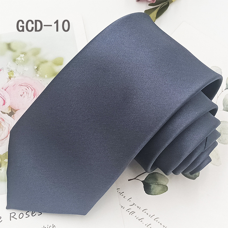 Corbata de poliéster teñido en hilo de alta densidad, color puro, estilo formal, informal de negocios, negra, atada a mano, estilo 8 cm, lista para usar del fabricante