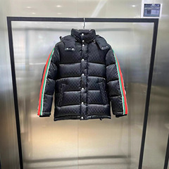 90白鸭绒手臂织带男士连帽羽绒服外套men feather witner coat