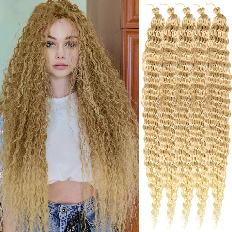 Xuchang Wig Braids Deep Wave Hair African Dreadlocks for Women Foreign Trade Hot-Selling 30-Inch Roman Curly Wig