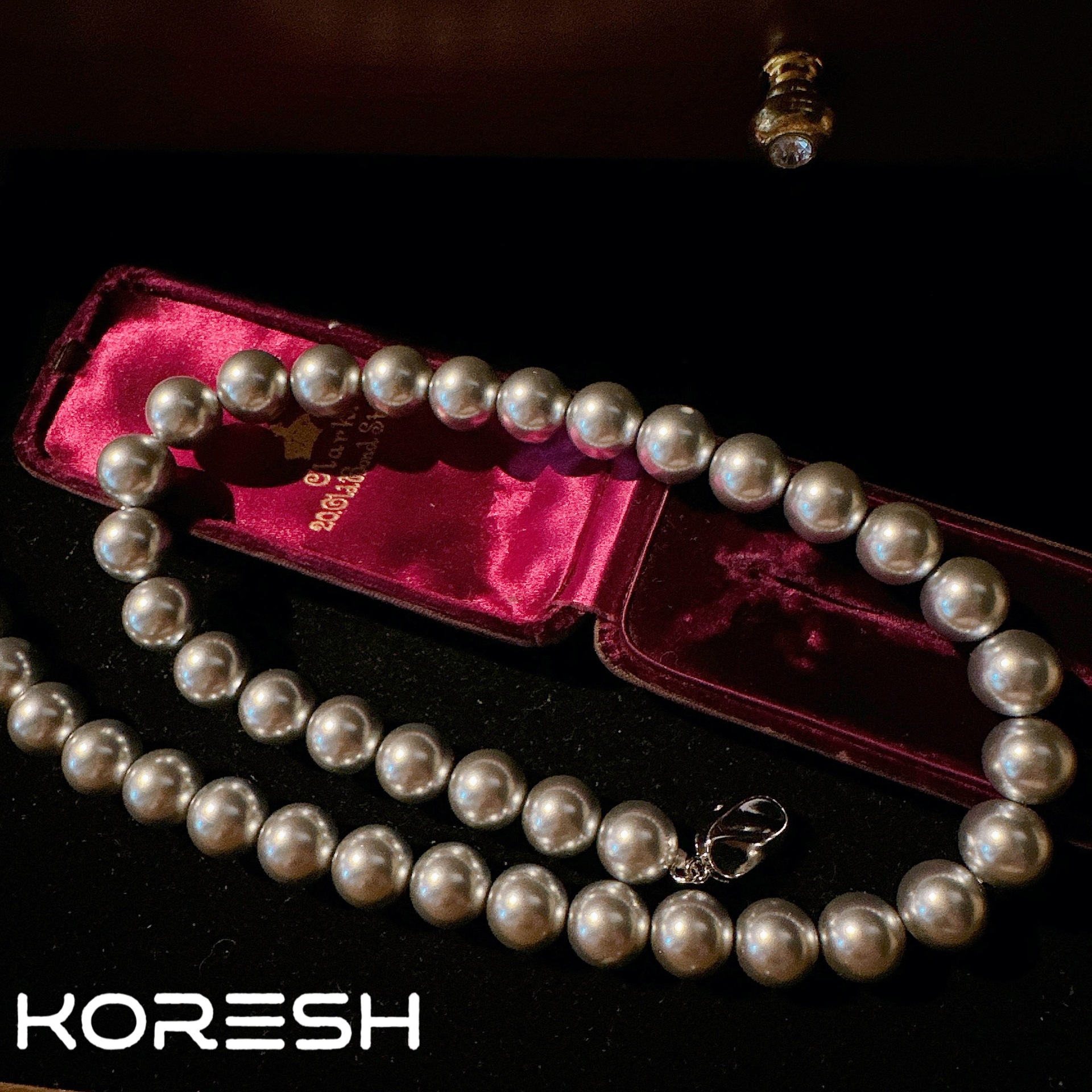 10MM platinum gray artificial bead necklace without box