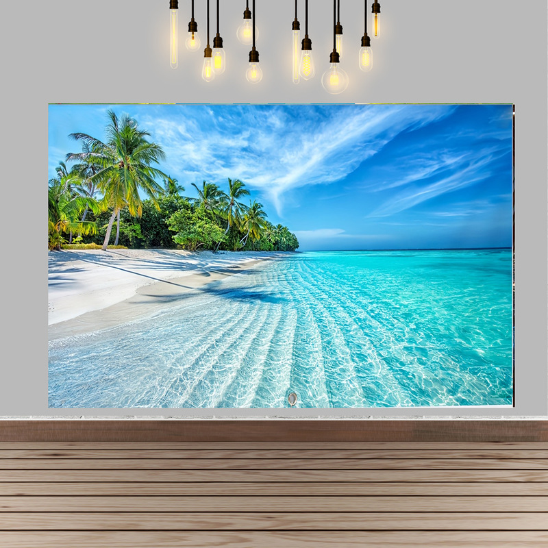 Amazon Seaside Beach Scenery Theme Blue Sea and Blue Sky Photo Decoration Banner Shooting Props Photography Background Cloth