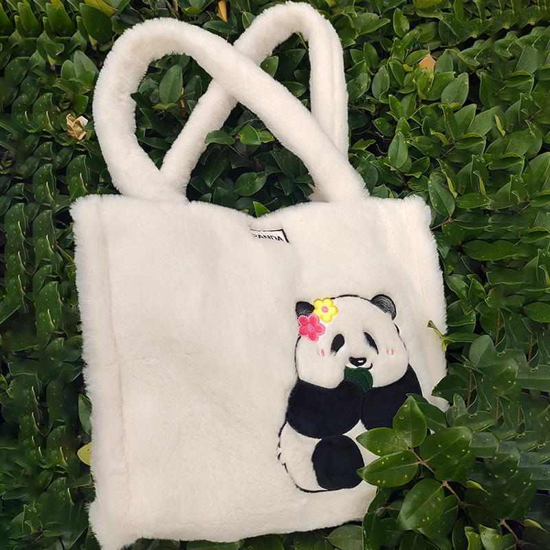 Biberón de panda gigante de Chengdu lindo bolso de hombro de felpa popular bolso de gran capacidad alrededor del recuerdo