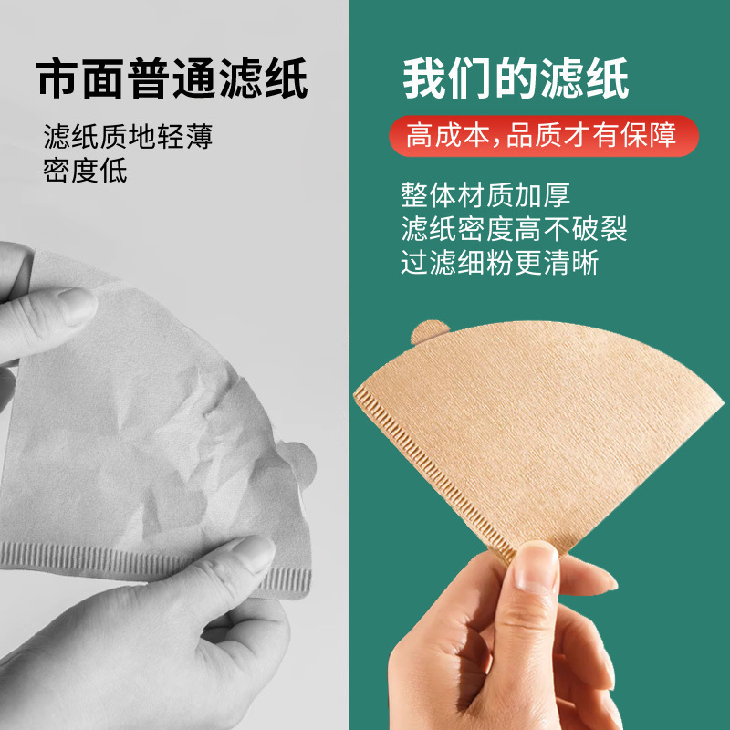 咖啡滤纸扇形滴漏式手冲咖啡挂耳滤纸滤杯一次性咖啡滤纸V60滤纸|undefined