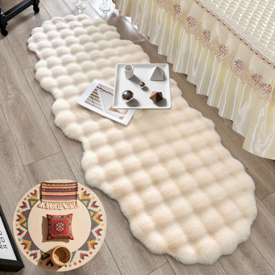 New Rabbit Fur Plush Wavy Bubble Plush Bedroom Bedside Living Room Bay Window Sofa Blanket Coffee Table Carpet Mat