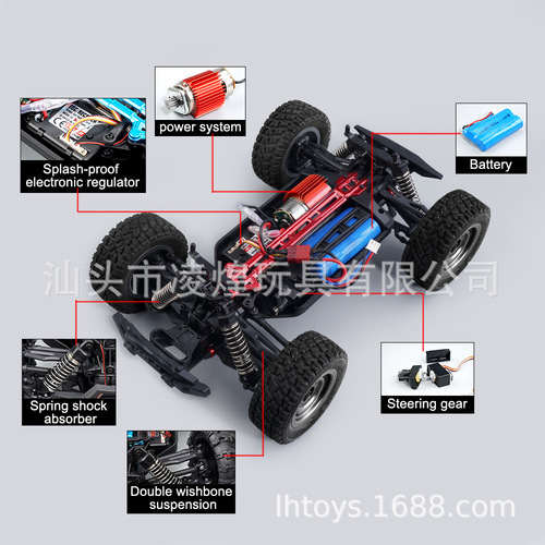 Cross-border 1:16 4WD Remote Control Electric Racing High-Speed Car 2.4G Full Scale Jeep Wrangler Toy Model Car