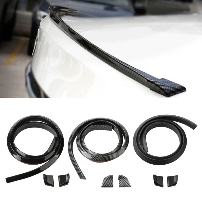 Automobile universal tail carbon fiber pattern modified tail non-perforated spoiler soft 3D carbon fiber tail fixed wind wing