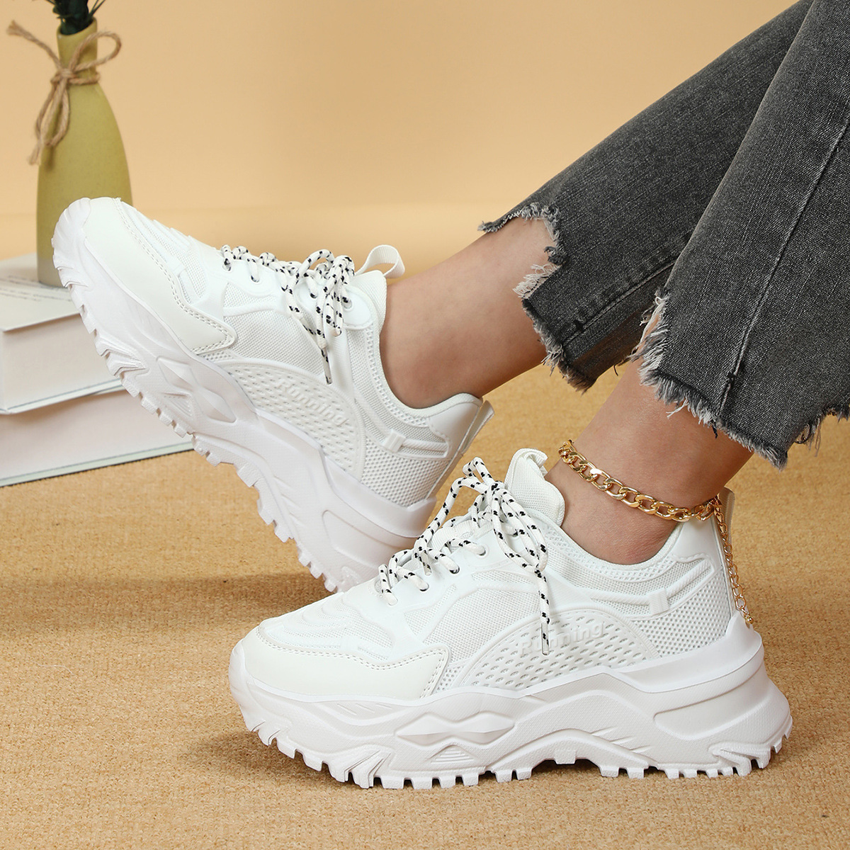 Jinjiang Cold Sticky Shoes Trendy Thick-soled Torre Shoes Women's Shoes Fashionable All-match Casual sneaker Couple's Outdoor Trendy Shoes