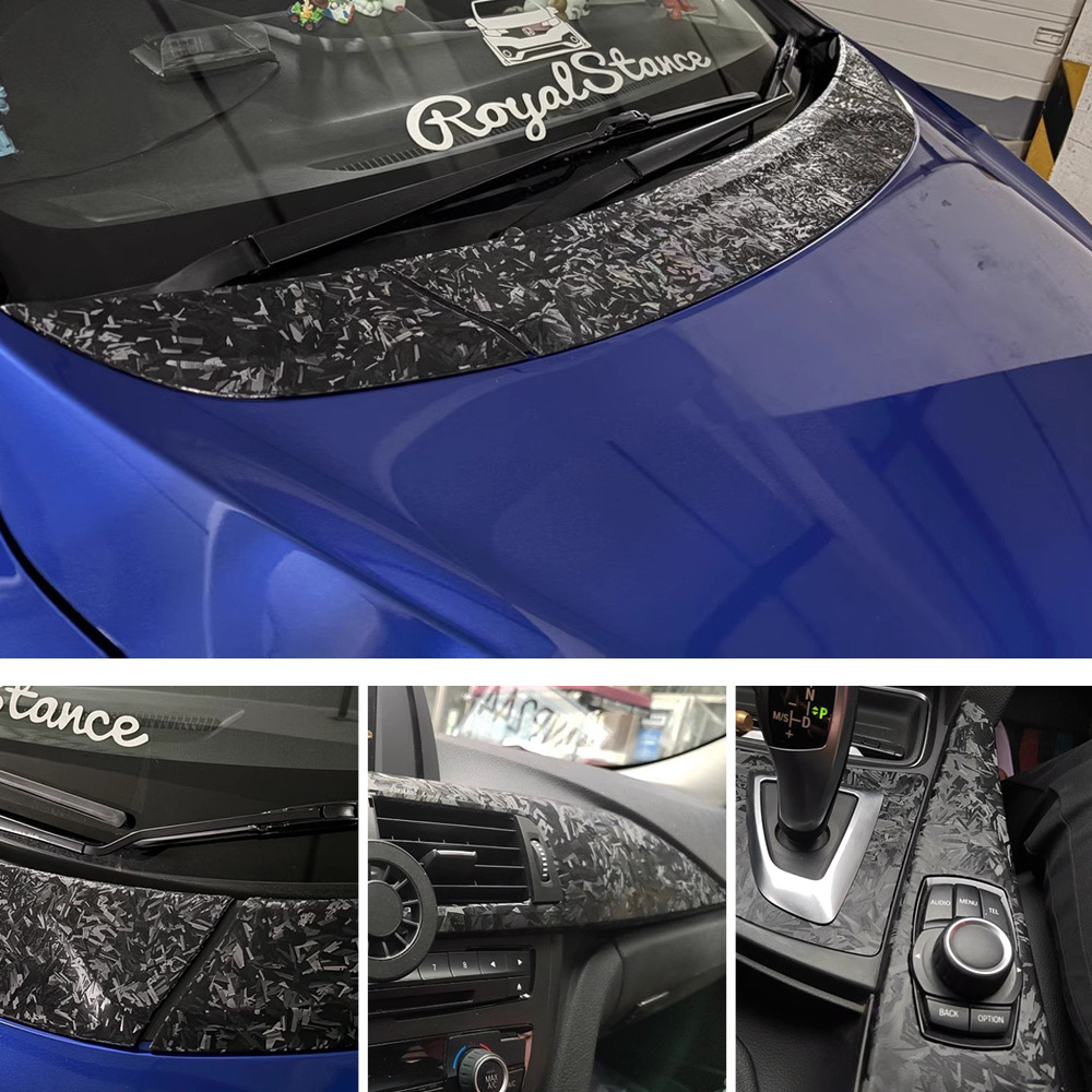 Pet Forged Carbon Fiber Car Wrap Film, Color Changing Film, Glossy and Matte Interior, Rearview Mirror, Motorcycle Trunk Sticker