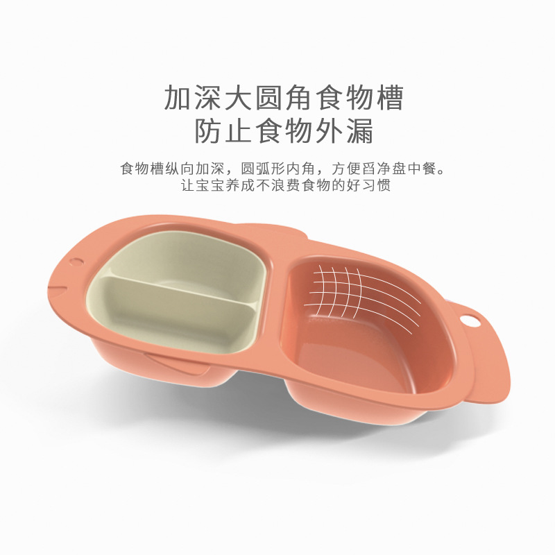 儿童餐具卡通婴儿餐具防洒防摔辅食碗吃饭家用宝宝分隔餐盘套装
