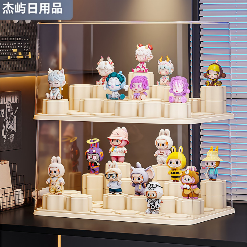 盲盒展示架高清透明防尘潮玩手办展示柜泡泡玛特专用收纳盒现货|undefined