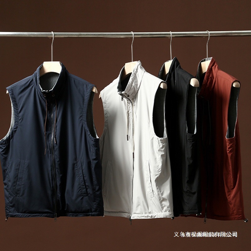 European-style luxury spring and autumn new business casual sports waterproof stand collar sleeveless reversible vest casual jacket