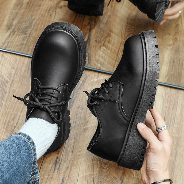 Japanese casual trend black exclusive shoes English style platform