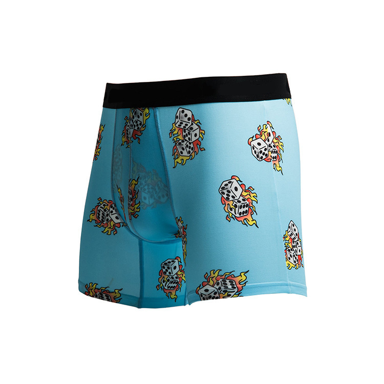 Men's Dice Print Underwear Stylish Funny Creative Boxer Briefs Cross-Border Hot Selling Oem Customization Factory
