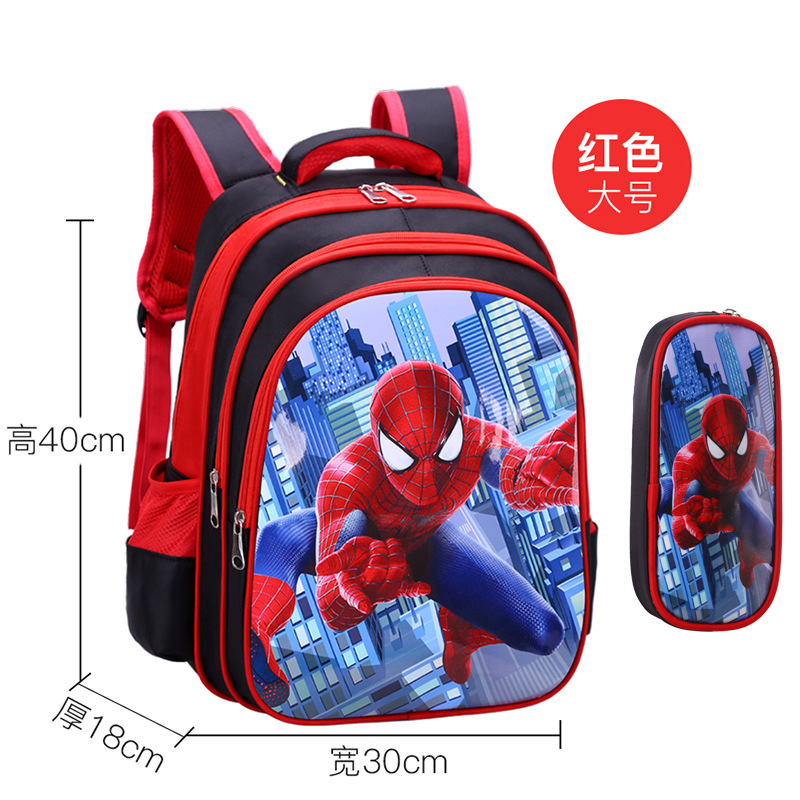 Spider-Man Primary School mochila niños de jardín de infantes reducción de la carga ligera 1-2-3-4-5 niños al agua Capitán América