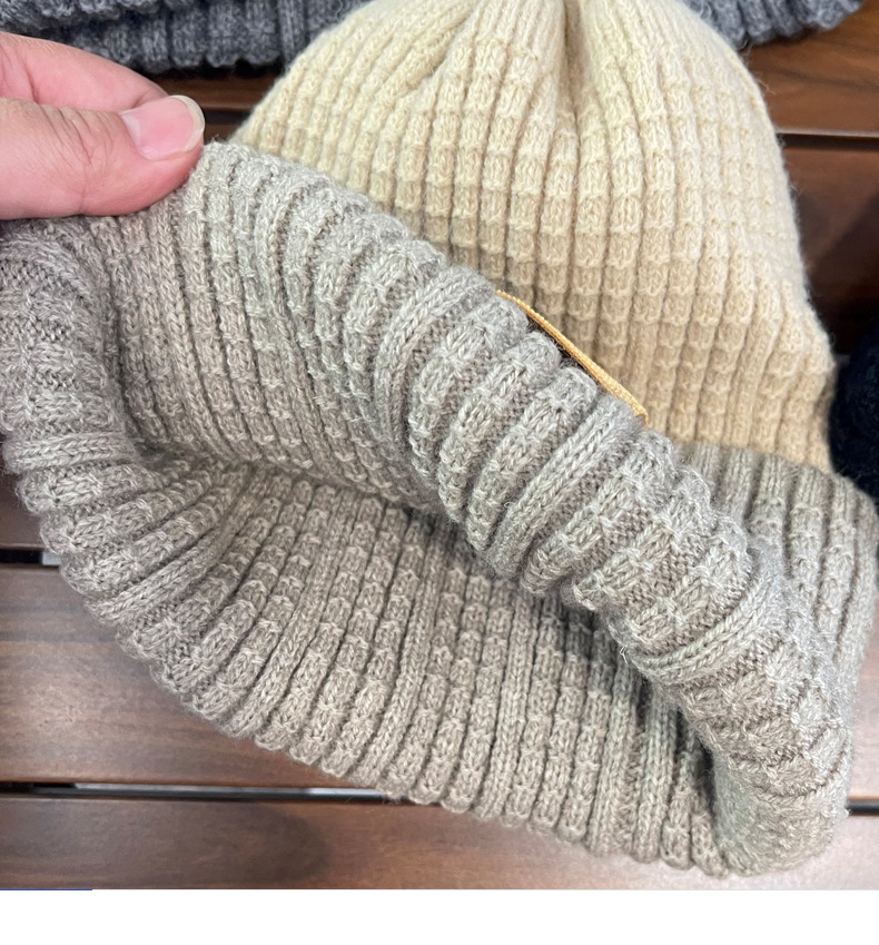 Knitted Beanie For Men Thickened Wool Winter Hat And Headband_voghion.com
