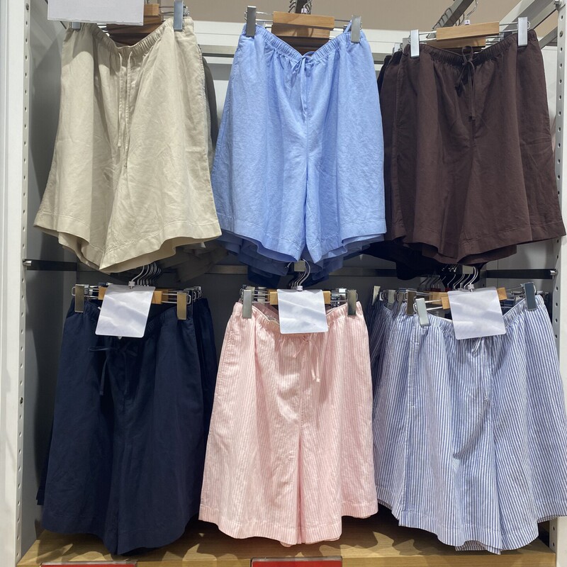 Women's Linen Blend Comfortable Shorts 26 Spring/Summer New Striped Casual Knee-Length Shorts R485575/485251 Women's Linen Blend Comfortable Shorts 26 Spring/Summer New Striped Casual Knee-Length Shorts R485575/485251