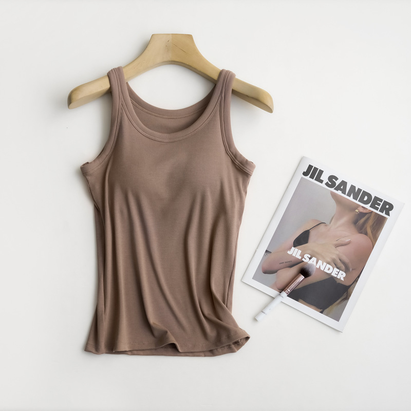 Hilo bra-t Chaleco de una pieza con almohadilla de pecho deportes de verano de las mujeres que tocan Fondo ropa interior yoga fábrica al por mayor image 12