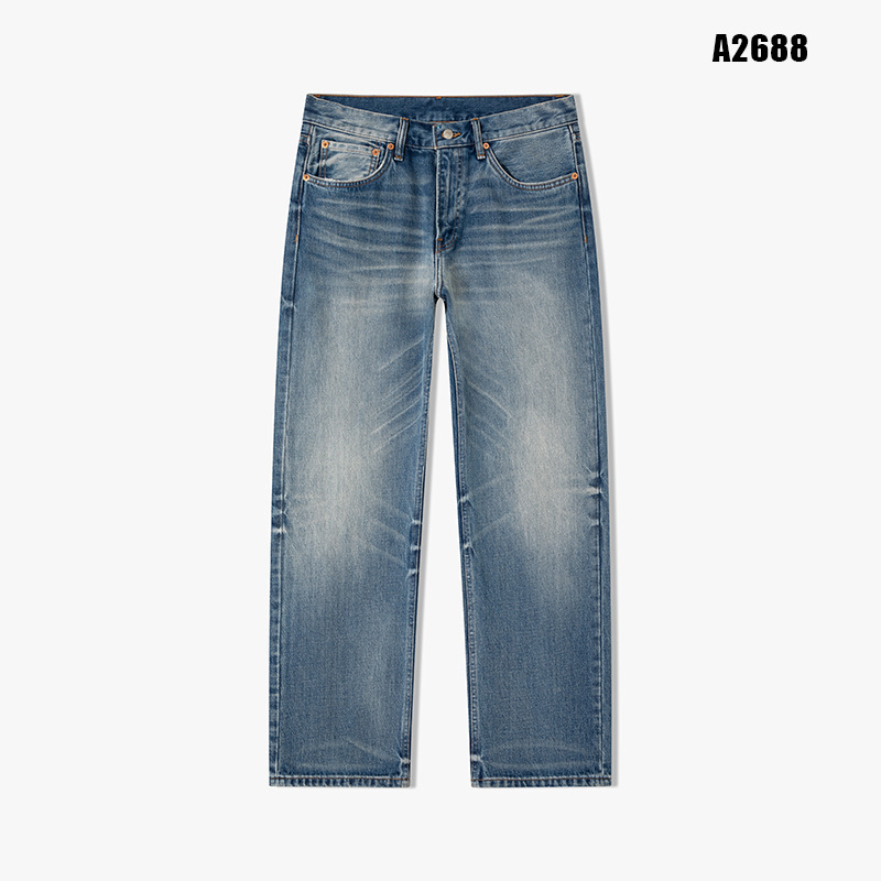 Cone American Kanglong Fabric Color Blue 14.25 Ounces 505 Loose Straight-Leg Vintage Workwear Men's Jeans