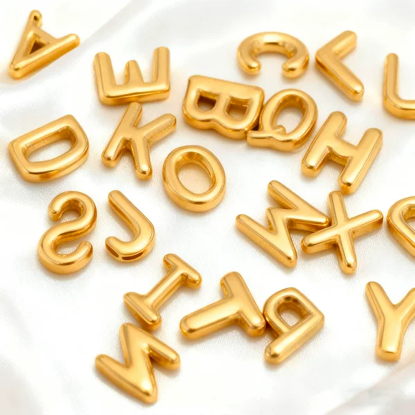 Cross-Border European and American Stainless Steel Niche 26 English Bubble Letter Pendants Versatile Titanium Steel DIY Necklace Jewelry Accessories