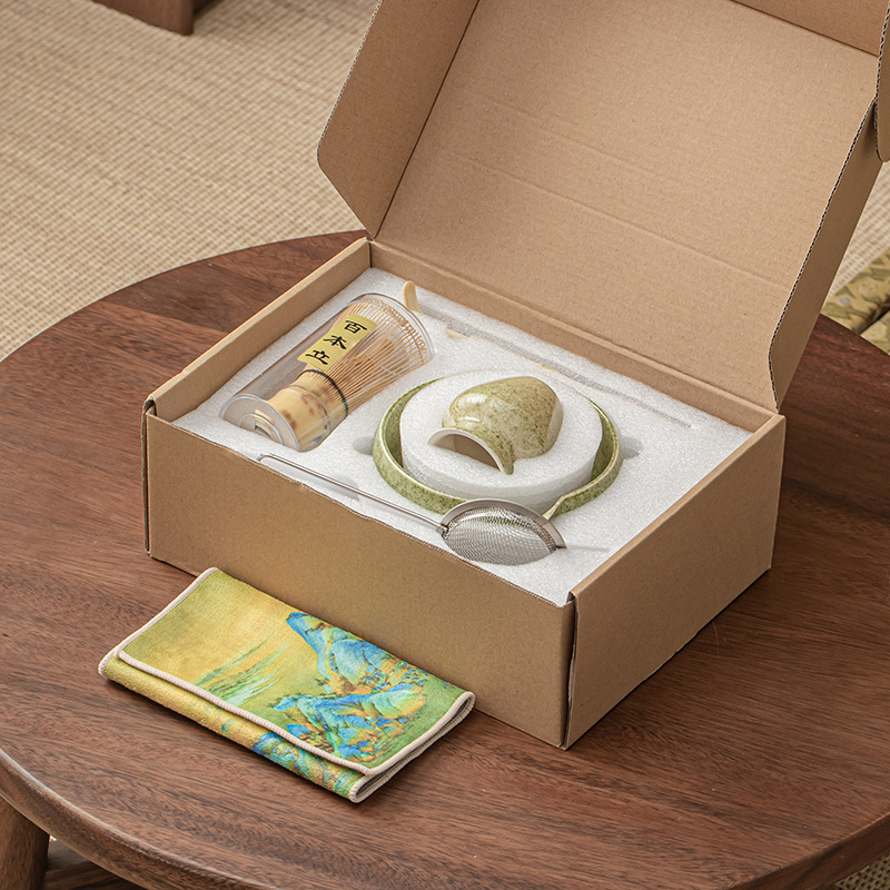 Juego de ceremonia de matcha vidriada de piedra azul, té de bambú, té de la dinastía Song, té de té de cepillo de matcha, tazón de matcha de cerámica Baibenli, transfronterizo