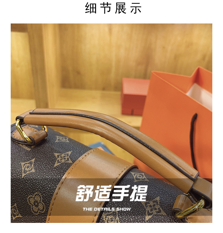 French niche design women's 2023 new fashion printed portable small square broadband one shoulder crossbody bag_voghion.com