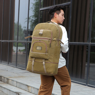 Travel Bag Men's and Women's Large Capacity 80L Outdoor Luggage Backpack Canvas Hiking Sports Backpack Cross-border Hair