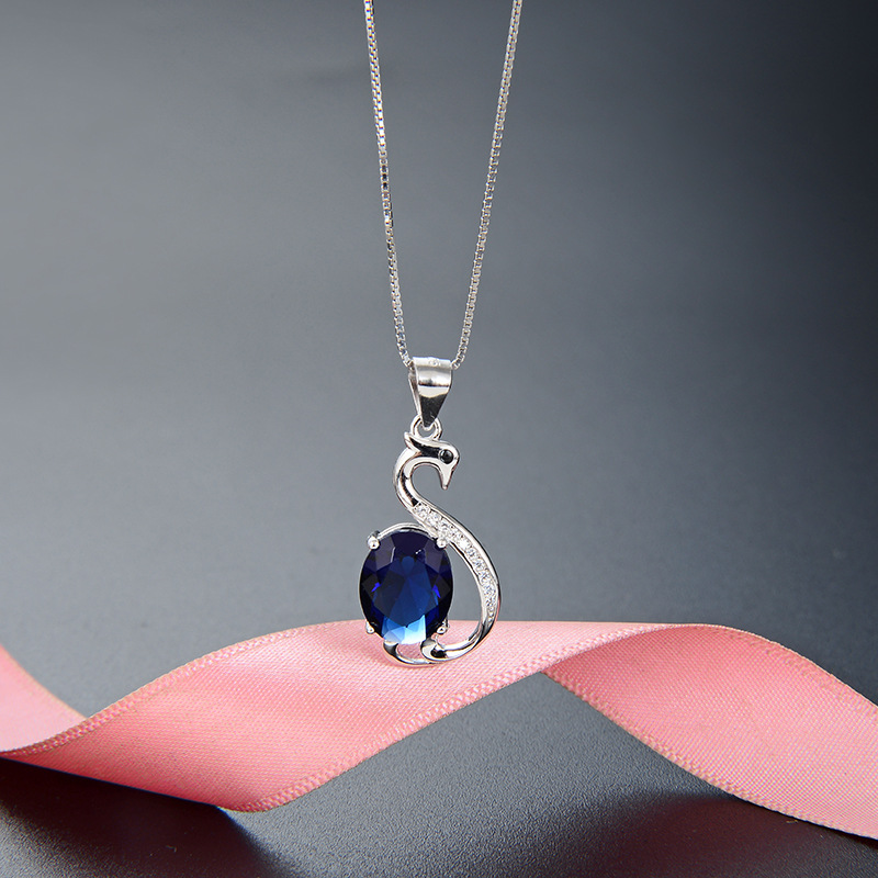 Europa y los Estados Unidos de la nueva moda 925 plata esterlina colgante cisne simple y universal nicho de diseño de joyas populares de cristal