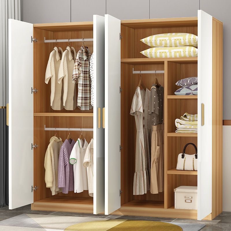 Armario doméstico dormitorio puerta abierta armario de madera sólida pequeño tipo de casa fácil de ensamblar armario armario de alquiler armario de almacenamiento image 3