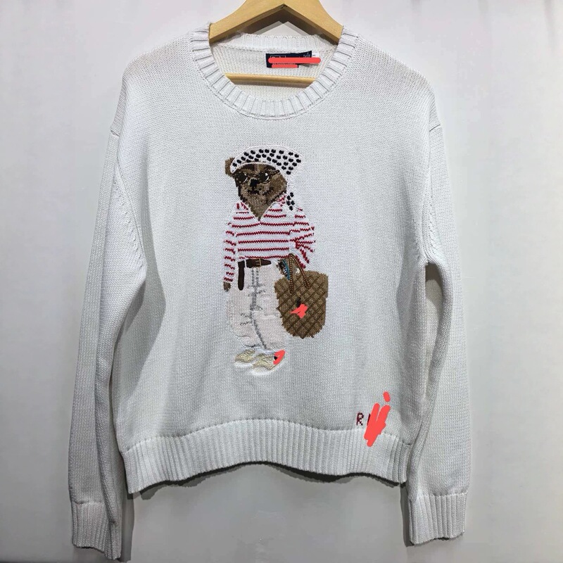 Top-Quality, High-End, Qr Code Scannable R-L Pure Cotton Heavy-Duty Cartoon Bear Sweater for Women, Autumn/Winter 2026 New Model Top-Quality, High-End, Qr Code Scannable R-L Pure Cotton Heavy-Duty Cartoon Bear Sweater for Women, Autumn/Winter 2026 New Model