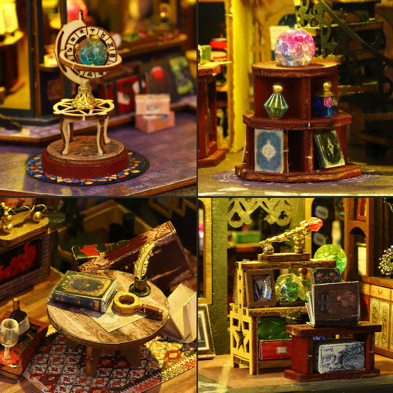 佳特DIY小屋ES012霍洛魔城木造手作りミニチュア景観模型置物プレゼント|undefined