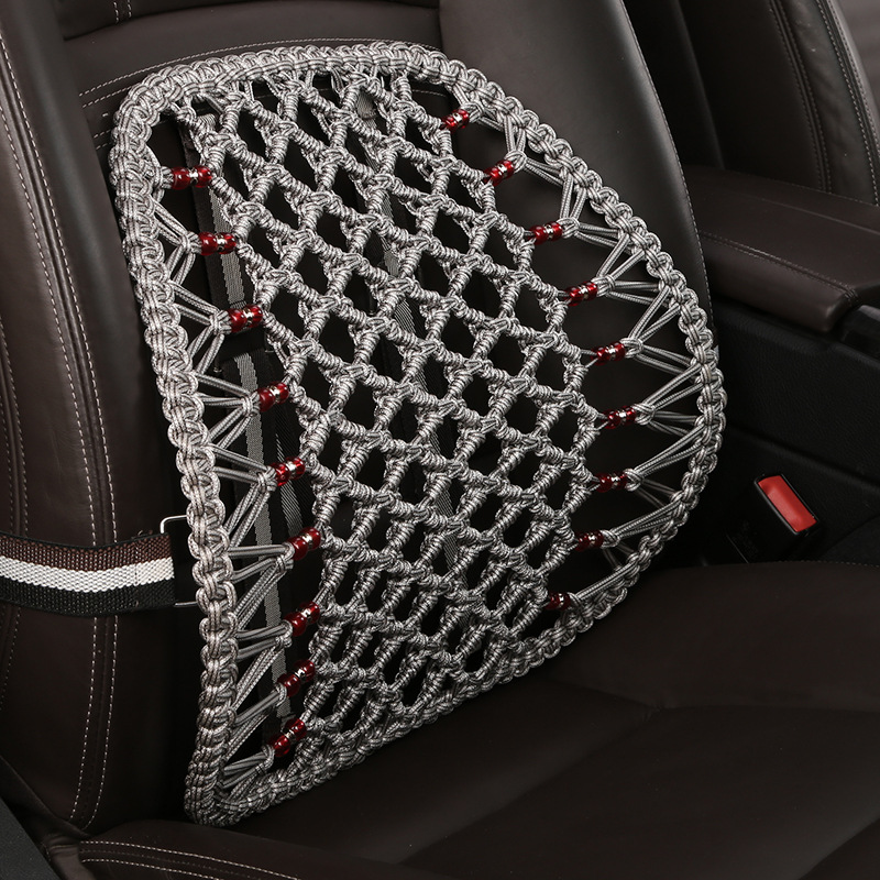 Car waist support summer hand-woven ice silk waist support car backrest waist pillow office chair waist protection sedentary waist cushion pillow