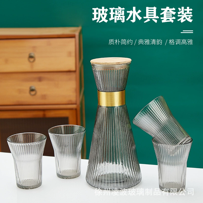 Спотовые легкие и роскошные бытовые вертикальные холодные чайники для гостиной жаропрочное стекло для чая чайные чашки набор