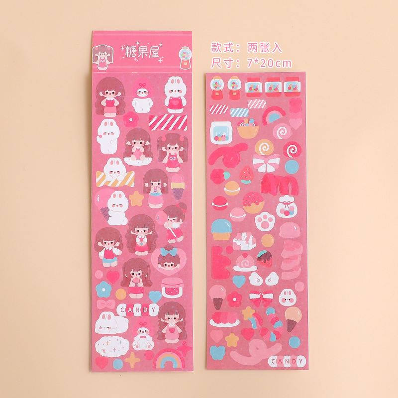 Lindo diario de dibujos animados pegatinas niña Ka Goo placa creativa pegatinas hechas a mano DIY pegatinas al por mayor