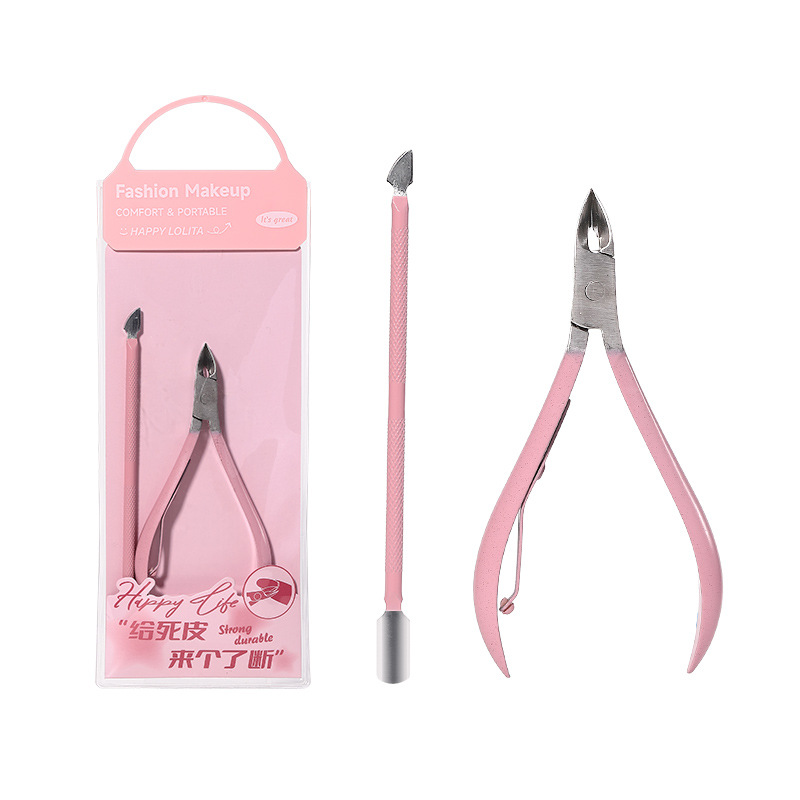 LMLTOP acero inoxidable tijeras de piel muerta + cuchillo de uñas combinación conjunto de eliminación de uñas de belleza de piel muerta vales LLT30