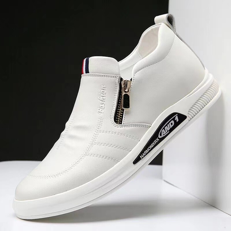 Men's Leather Shoes 2025 New Leather White Shoes Simple Casual Fashion Business Formal Wear Large Size Casual Men's Shoes