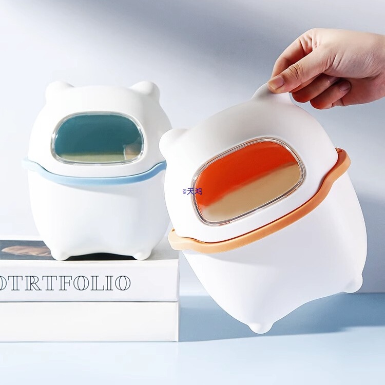 Desktop Trash Can Cute Small Mini Dining Table Desk Office Desk Home Living Room Coffee Table Creative Paper Basket with Lid