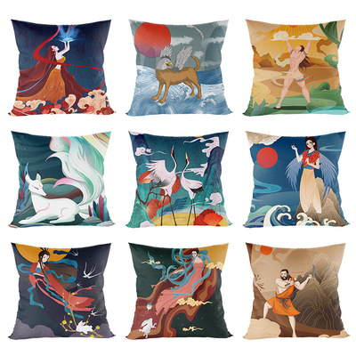 2021新款熱轉印抱枕套定做 跨境亞馬遜靠墊靠背枕套家居用品批發