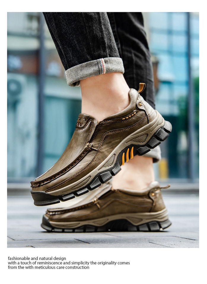 Giày da nam cỡ lớn mũi tròn đế bằng, giày dã ngoại leo núi thường ngày — 55330 màu kaki, 55330 màu đen, 55330 nâu đỏ, 55331 màu kaki chi tiết 8