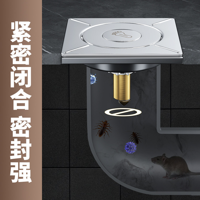 Cubierta de núcleo de desagüe antiolor anti-insecto ultrafina de baño con pantalla de filtro sin golpear ladrillo cubierta de sellado completa de desagüe