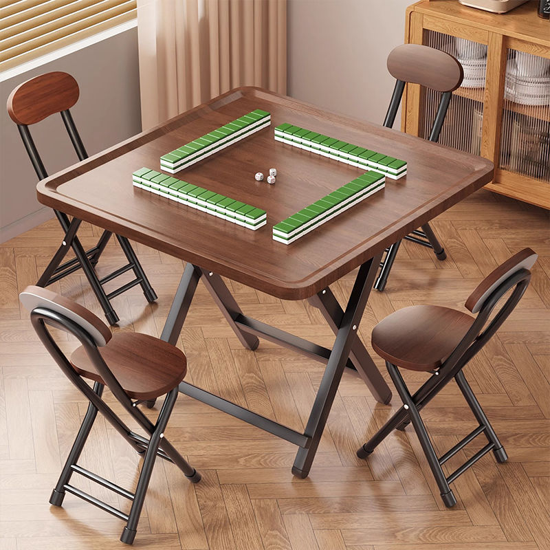 Foldable Mahjong Table, Home Dining Table, Multi-Functional Installation-Free Dining Table, Portable Simple Thickened Chess and Card Table