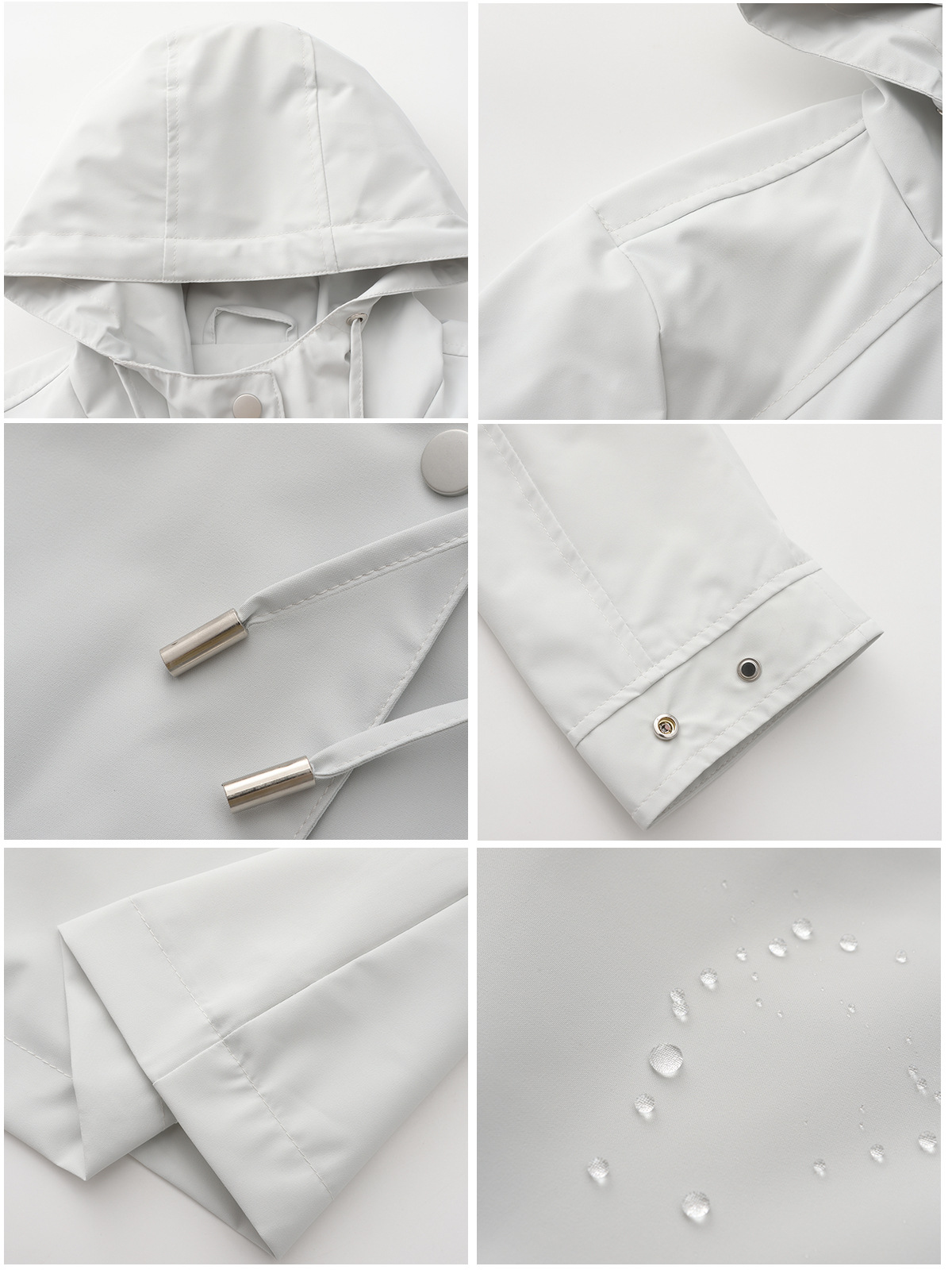 Women's Clothing Spring and Autumn Hooded Water Repellent Jacket with Belt Thin Casual Loose Windbreaker _voghion.com