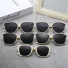 Retro white sunglasses suitable for men and women, fitted, Korean style, internet celebrity