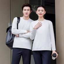 2025冬季男女同款鹅绒白色小T圆领百搭保暖修身羽绒上衣打底衫女