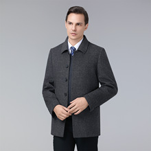 2025年新款冬季双面呢茄克男装外套商务休闲鸭绒内胆羊毛翻领夹克