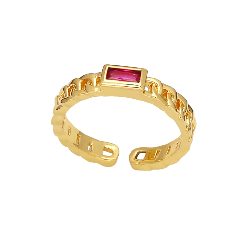 Fashion Copper Geometric Pattern Ring Daily Electroplating Zircon Copper Rings display picture 4