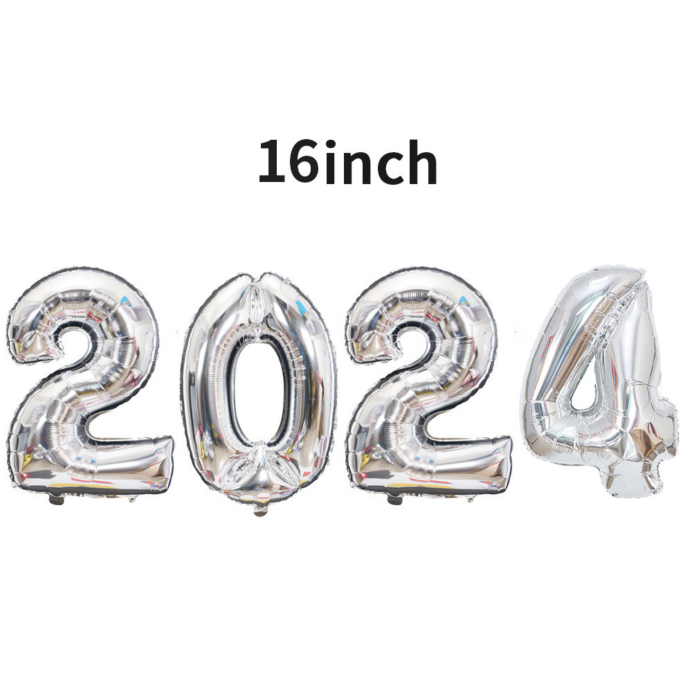 2024 feliz año nuevo globo de aluminio 16 pulgadas happynewyear Día de Año Nuevo fiesta decoración traje globo