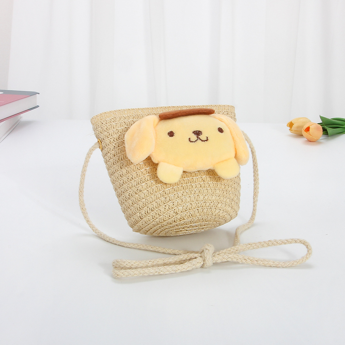 베이지색 작은 가방 - 작은 노란색