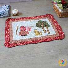 ✅出口韩国田园风地垫卧室浴室绗缝地毯加厚吸水垫子防滑宝宝爬行