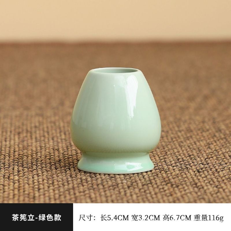 陶瓷抹茶工具套装带嘴碗点茶工具日本抹茶碗带套组茶筅百本立|undefined